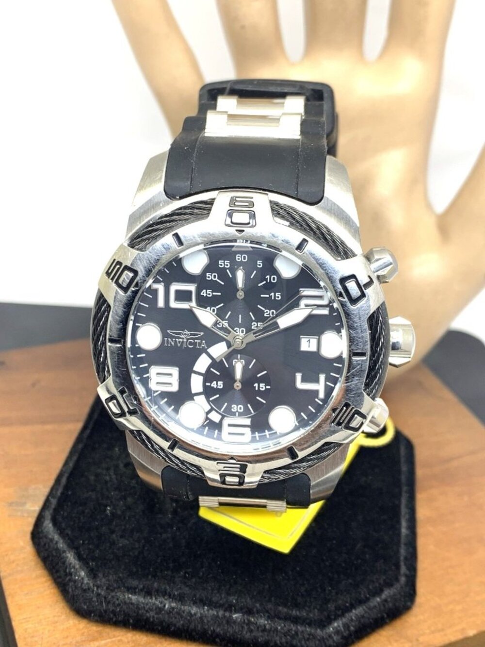 Invicta Men's Watch 24215 Bolt Quartz Chronograph Silver Black Stainless Steel